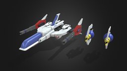 Fire LEO-03 "Styx" spacecraft, shmup, thunderforce, lowpoly, scifi, spaceship