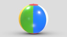 Beach Ball circle, toy, vray, football, fun, balloon, pool, summer, rainbow, inflatable, water, beach, striped, colorful, game, 3d, model, sport, plastic, ball