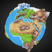 The Whole World world, planet, landscape, land, printing, globe, earth, 3d, stylized