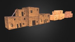 Ancient Arab Desert Mud Houses scene, ancient, africa, egypt, desert, mud, culture, market, travel, sand, egyptian, local, town, rural, arab, iraq, low-poly-model, sandhouses, alladin, low-poly-blender, mud-brick, low-poly, lowpoly, house, home, city, street, simple, history, mudd