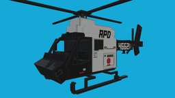 Police Helicopter police, chopper, marketplace, cops, blockbench, feds, minecraft, lowpoly, helicopter, pixelart