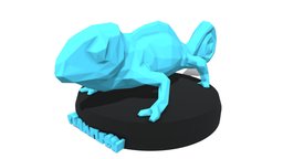 Poly Chameleon chameleon, sculpt, cute, toy, geometry, polygonal, print, statue, printable, contemporary, lowpoly, low, poly, animal, polygon