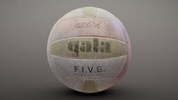 Old Volley Ball PBR fun, fitness, damaged, old, weathered, leisure, volley, volleyball, volley-ball, photogrammetry, pbr, scan, sport, ball