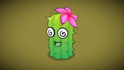 Confused Cactus green, plant, cute, cactus, enemy