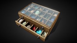 Collection Box of Stones rocks, collection, box, gems, collector, minerals, substancepainter, substance