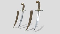 Oriental Dagger ancient, warrior, asian, arms, metalic, oriental, dirk, steel-arms, leather-handle, weapon, knife, sword, dagger, steel, floral-pattern