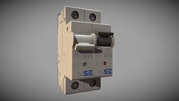 Automatic circuit breaker off, electrical, on, breaker, automatic, 3dsmax, 3dsmaxpublisher