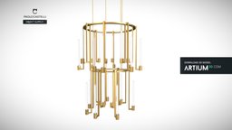 Chandelier Kalí 2 Ring from Paolo Castelli lamp, kali, furniture, chandelier, brass, design-furniture, new-design, artium-3d, design-decoration, paolo-castelli, murano-glass-with-24k-gold, 2-ring