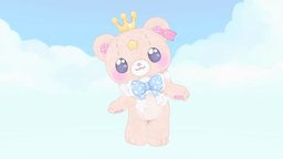 Hoshis Teddy Bear bear, teddy, cloud, hoshi, star, plushie, prince, vtuber, substancepainter, substance, painter, blender, yumekawaii, yumekawa
