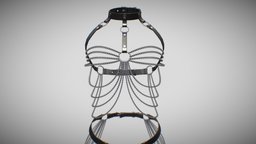 Chain Harness style, leather, avatar, fashion, vr, ar, strap, metal, chain, wearable, harness, outfit, bdsm, accessorie, lowpoly, clothing, black, ue5, portupeya, restrains