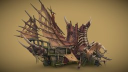 Orcs Ship low-poly, hand-painted, ship, environment
