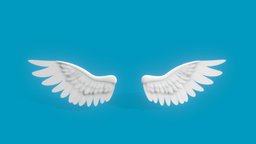 Stylized Toon Angel Wings, Rigged and Animated toon, wings, angel, feathers, cartoon, stylized, animated, rigged, noai