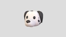 Prop176 Dalmatian Dog Head face, cute, little, baby, dog, kid, pet, prop, fashion, dot, mammal, puppy, ar, anonymous, head, mask, costume, dalmatian, character, cartoon, animal, noai