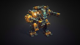 Mech Constructor: Assault Mech (Animated) mech, lowpoly, modular, robot