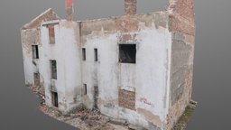 Roofless house ruin abandoned, empty, archviz, apocalyptic, 3d-scan, post-apocalyptic, dirty, town, rubble, old, 3d-scanning, background, demolition, demolished, photoscan, photogrammetry, asset, gameasset, building, street, construction, wall, shelled, ue5, ruined-house, ruin-house, roofless-house