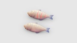 Cartoon fish Low-poly 3D model food, fish, cook, ocean, water, kitchen, nature, cooking, sashimi, wildlife, lowpolymodel, handpainted, animal, sea, desd
