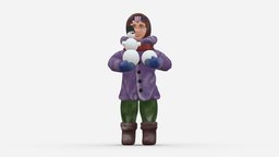 001362 boy in purple velvet jacket with snowman style, toy, boy, people, purple, jacket, clothes, miniature, realistic, movie, velvet, character, 3dprint, model, multics