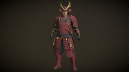Samurai Character PBR Game Ready!! armor, warrior, samurai, asian, japonese, character