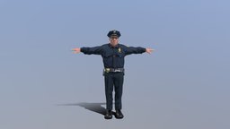 Big Cop cop, character, gameasset, free, non-rigged-character