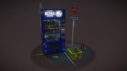 PROPS 2.0 drink, cone, vending, dirty, box, vendingmachine, refraction, stop, streetsign, cones, stopsign, street-furniture, city, street, bottle
