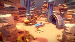 Monument Planet ruins, rocks, vr, game-art, game-ready, game-asset, lowpoly, scifi, space, spaceship