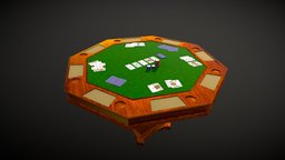Poker Table chips, table, cards, poker, pokertable, game, 3d, 3dsmax, texture, bumpmap
