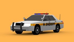 Sheriff Cruiser police, ford, traffic, sheriff, low-poly-model, cvpi, vehicle, lowpoly, car