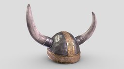 HAT horns, warrior, bone, viking, unreal, barbarian, aaa, caps, headgear, metal, realistic, hats, game-ready, unreal-engine, ue4, headwear, viking-helmet, game-ready-asset, unity, pbr, clothing, history, war-gear