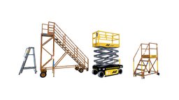 Aircraft Maintenance Ladders Collection lift, boeing, work, ladder, fork, airport, aircraft, jet, realistic, hangar, airbus, scissor, maintance, texture, lowpoly, gameasset, gameready