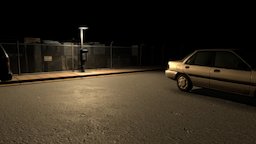 Unknown Caller fence, creepy, junkyard, night, vr, payphone, phone, 1998, atmospheric, lamppost, scrapyard, parkinglot, dark, environment