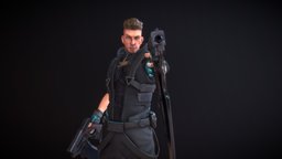 Agent Rain realtime, 3dcharacter, weapon-3dmodel, weaoins, character, 3d
