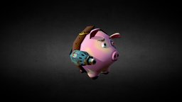 Baconator Cartoon Pig cute, pig, terminator, mudbox, deadly, terminatorpig, cartoon, 3dsmax, gameasset, gamecharacter