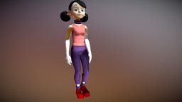cartoon girl animation cartton, rhymes, character, girl, animation, model3d