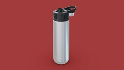 Thermos drink, product, webgl, guardian, hot, ready, vr, ar, realistic, water, stainless, babylon, cold, 24, oz, viewer, threejs, thermos, ecommerce, hydration, modeling, asset, blender, lowpoly, model, free, sport, bottle, steel