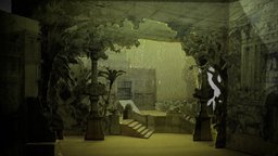 Miniature of stage of "Air des Colombes" music, scene, 3d-scan, theater, miniature, stage, orchestra, setup, opera, brussels