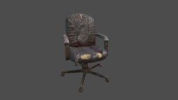 Damaged Old Office Chair substancepainter, substance, asset, game, 3d, art