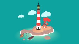 Lighthouse lighthouse, water, indiegame, lighthouse-lowpoly, unity, unity3d, game, blender, lowpoly, blender3d, low, poly, sea