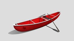 Red Canoe canoe, star, oars, kayak, canoeing