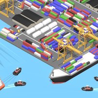 Container Terminal shipping, diorama, cargo