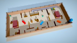 TDM Map Environment FPS- Low Poly warehouse, barrels, drums, liquid-tank, gamepack, wooden-box, blender, gameasset, 3dmodel, container, lop-poly