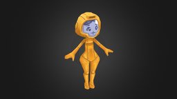 Nemo 3D woman, character, low-poly, girl, sci-fi
