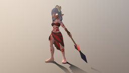 Ina the Tribe Warrior humanoid, tribal, tribes, game-asset, character