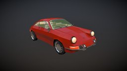 Low Poly Sports Car racer, virtual, 911, rally, vintage, retro, reality, sports, augmented, gt, antique, sportscar, vr, ar, old, machine, coupe, racecar, rallycar, speedster, 912, macchina, sports-car, low-poly-model, fastback, low-poly-art, race-car, game, vehicle, racing, car