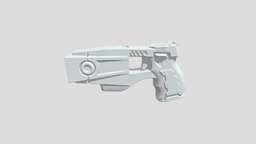 Taser High Poly high, pistol, ue4, weapon, unity, poly, military, free, gun