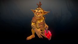 Stylized Fantasy Gremlin Shaman rpg, warrior, small, stick, staff, mmo, gremlin, rts, brutal, shaman, fbx, caster, moba, weapon, character, handpainted, lowpoly, creature, wood, animation, stylized, fantasy, gameready