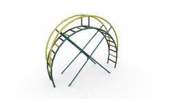 Old Arc Climber with Rails | Game Assets unreal, climber, game-ready, playground-equipment, soviet-heritage, unity, pbr, lowpoly, noai