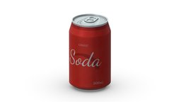 Soda Drink Can 02 Low Poly PBR shelf, unreal, generic, can, sprite, item, store, market, coca, cola, ready, vr, ar, supermarket, soda, drinks, engine, coca-cola, shelves, pepsi, fanta, unity, asset, game, 3d, pbr, low, poly, mobile, royal