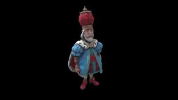 King medieval, renaissance, king, barocco, cartooney, character, handpainted, stylized