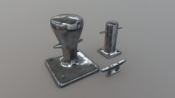 Bollard Cleat yacht, sail, dock, pier, rope, bay, fixture, cruise, cable, bollard, low-poly-model, harbor, cleat, lowpoly, ship, sea, gameready, boat
