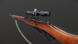 Mosin Nagant "M91/30s" scope, ww2, soviet, riffle, optics, props, old, pistol, ussr, sniper, ww1, 1930, gun, war